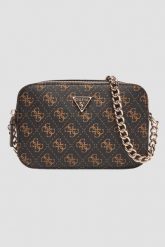 GUESS Brązowa torebka damska Noelle II. Brązowe torebki do ręki damskie Guess, z aplikacjami, ze skóry ekologicznej, bez dodatków. W wyprzedaży za 419.99 zł.