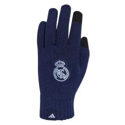Rękawiczki Adidas Dla Dorosłych Unisex. Niebieskie rękawiczki męskie REAL MADRID, bez wzorów, z elastanu. Za 182.99 zł.