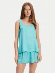 United Colors Of Benetton Piżama 41HY3P00S Niebieski Regular Fit. Niebieskie piżamy damskie United Colors Of Benetton, bez wzorów, bez ramiączek. Za 179.99 zł.