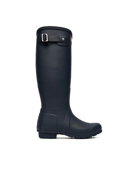 Hunter Kalosze Original Tall WFT1000RMA Granatowy. Niebieskie kalosze damskie Hunter, bez wzorów, z kauczuku, bez zapięcia. Za 459.99 zł.