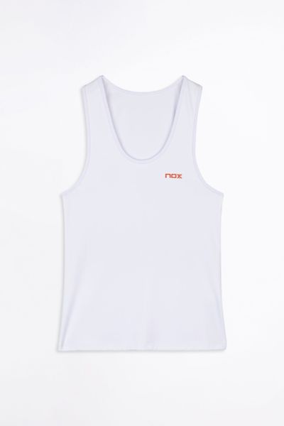 NOX TEAM Women's Tank Top White XS. Białe topy damskie nox, s, bez wzorów, bez kołnierzyka, bez ramiączek. Za 105.75 zł.