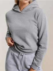 Bluza z kapturem i kieszenią - szary. Szare bluzy damskie Sinsay, l, bez wzorów, bez ramiączek, z kapturem. Za 29.99 zł.