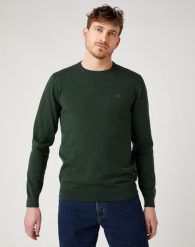 WRANGLER CREW KNIT MĘSKI SWETER KLASYCZNY DEEP FOREST W8A02PG08 112141655. Swetry męskie Wrangler, m, bez wzorów, klasyczne, bez kołnierzyka, bez ramiączek. Za 139.99 zł.
