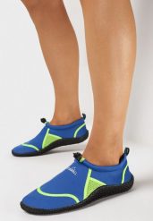 Niebiesko-Zielone Elastyczne Buty Sportowe do Wody Ralvie. Niebieskie obuwie sportowe damskie Born2be, na lato, bez wzorów, z bawełny, bez zapięcia, trekkingowe. Za 39.99 zł.