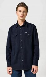 MESKA KOSZULA WRANGLER WESTERN SHIRT MIDNIGHT RODEO 112357193. Koszule męskie Wrangler, l, bez wzorów, bez kołnierzyka, bez ramiączek. Za 169.99 zł.