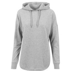 Damska Bluza Z Kapturem Z Mieszanki Bawełny. Szare bluzy damskie BUILD YOUR BRAND, m, bez wzorów, z bawełny, bez ramiączek, z kapturem. Za 131.99 zł.