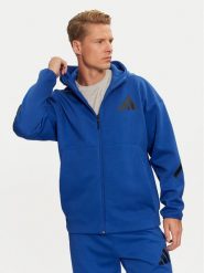 Adidas Bluza Z.N.E. JF6388 Niebieski Regular Fit. Niebieskie bluzy męskie Adidas, m, bez wzorów, z bawełny, bez ramiączek, bez kaptura. Za 289.99 zł.
