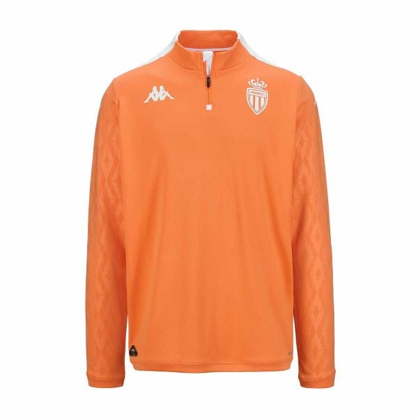 Kurtka z dresu AS Monaco Ablas Pro 8 2024/25. Białe kurtki męskie Kappa, bez wzorów, z dresówki, sportowe, bez kaptura. W wyprzedaży za 224.90 zł.