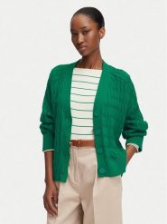 Tommy Hilfiger Kardigan WW0WW50078 Zielony ciemny Relaxed Fit. Zielone kardigany damskie Tommy Hilfiger, l, bez wzorów, z bawełny, bez kołnierzyka. Za 649.99 zł.