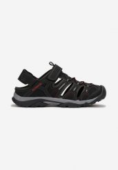 Czarno-Czerwone Sandały Timile. Czarne sandały męskie Born2be, bez wzorów, ze skóry, sportowe, bez zapięcia. Za 139.99 zł.