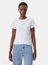 Calvin Klein Jeans T-Shirt Gradient Monologo J20J225252 Biały Slim Fit. Białe t-shirty damskie Calvin Klein Jeans, s, bez wzorów, z bawełny, bez kołnierzyka, bez ramiączek. Za 69.99 zł.