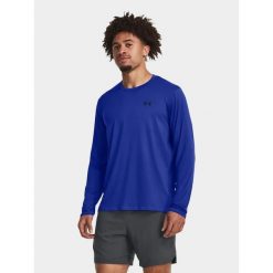 Koszulka longsleeve fitness męska UNDER ARMOUR z długim rękawem. Czarne bluzy męskie Under Armour, m, bez wzorów, sportowe, bez ramiączek, bez kaptura. Za 169.99 zł.