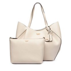 Torebka Guess. Białe shopperki damskie Guess, z aplikacjami, bez dodatków. Za 642.99 zł.
