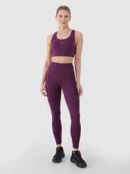 4F Legginsy treningowe z wysokim stanem damskie - fioletowy XS. Fioletowe legginsy damskie 4F, bez wzorów, z dzianiny. W wyprzedaży za 79.99 zł.