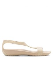 Crocs Sandały SERENA SANDAL 205469-212 Beżowy. Brązowe sandały damskie Crocs, bez wzorów, z tworzywa sztucznego, bez obcasa, na płaskiej podeszwie, bez zapięcia. Za 149.99 zł.