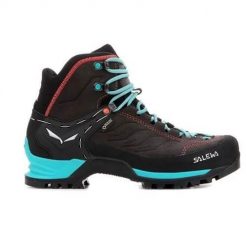 Buty trekkingowe damskie Salewa WS Mtn Trainer Mid Gtx czarne,turkusowe. Czarne obuwie trekkingowe damskie Salewa, z materiału, za kostkę, bez zapięcia. Za 888.30 zł.