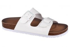 Klapki damskie Skechers Granolagloss Floss. Białe klapki damskie Skechers, na jesień, bez wzorów, z materiału, eleganckie, bez obcasa, bez zapięcia. Za 283.55 zł.