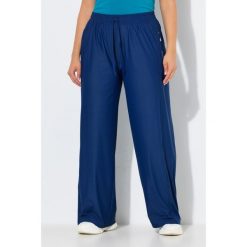 Damskie Funkcyjne spodnie treningowe szerokie nogawki elastyczny pas. Niebieskie spodnie dresowe damskie Ulla Popken, bez wzorów, z elastanu, sportowe. Za 279.99 zł.