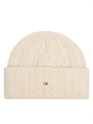 Tommy Hilfiger Czapka Enamel Flag AW0AW19111 Kremowy. Białe czapki damskie Tommy Hilfiger, na zimę, bez wzorów, z wiskozy. Za 249.99 zł.