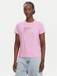 Tommy Jeans T-Shirt Gradient Flag DW0DW20905 Różowy Regular Fit. Czerwone t-shirty damskie Tommy Jeans, xs, bez wzorów, z bawełny, bez kołnierzyka, bez ramiączek. Za 149.99 zł.