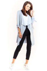 Szara Dzianinowa Bluza - Narzutka. Szare bluzy damskie Infinite You, l, bez wzorów, z bawełny, bez ramiączek, bez kaptura. Za 194.90 zł.