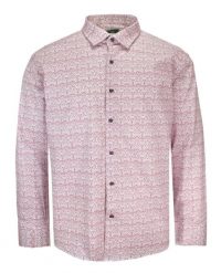 Koszula Taliowana Męska, Czerwona Długi Rękaw, Slim Fit, w Drobny Wzór Geometryczny -TO-ON. Czerwone koszule męskie TO-ON, m, bez wzorów, z bawełny, biznesowe, bez kołnierzyka, bez ramiączek. Za 109.00 zł.