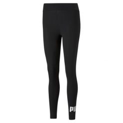 Legginsy treningowe damskie Puma ESS Logo. Czarne legginsy damskie Puma, l, bez wzorów, z bawełny, długie, na fitness i siłownię. Za 154.82 zł.