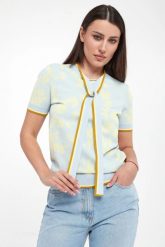 Sweter damski z wiązaniem ELISABETTA FRANCHI. Swetry nierozpinane damskie Elisabetta Franchi, bez wzorów, bez kołnierzyka, bez ramiączek. W wyprzedaży za 1,343.20 zł.