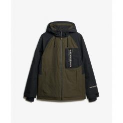 Kurtka narciarska Superdry Freestyle Core. Zielone kurtki sportowe męskie Superdry, m, bez wzorów, bez kaptura, narciarskie. W wyprzedaży za 1,193.20 zł.