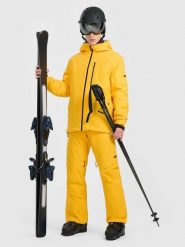 4F Spodnie narciarskie z szelkami membrana 15000 męskie - żółte XL. Żółte spodnie sportowe męskie 4F, m, bez wzorów, z materiału, narciarskie, thinsulate. Za 799.99 zł.