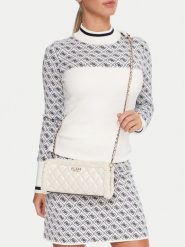 Guess Torebka Cristi Mini HWTG81 39720 Écru. Torebki do ręki damskie Guess, z aplikacjami, ze skóry, bez dodatków. Za 289.99 zł.