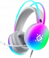 Słuchawki Defender Słuchawki z mikrofonem Defender IGNIS podświetlane Gaming USB RGB białe + GRA. Białe słuchawki dla graczy Defender. Za 117.99 zł.