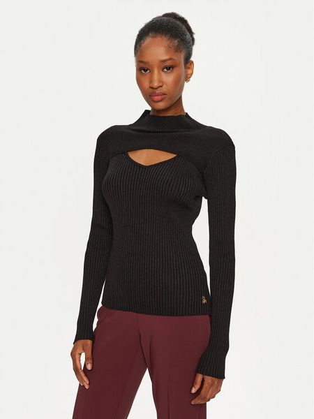 Artigli Sweter ACMA000070 Czarny Slim Fit. Czarne swetry nierozpinane damskie Artigli, m, bez wzorów, z wiskozy, bez kołnierzyka, bez ramiączek. Za 139.99 zł.