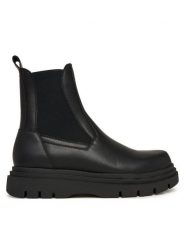 Guess Sztyblety FMFFER LEA10 Czarny. Czarne botki męskie Guess, z aplikacjami, ze skóry, bez obcasa, bez zapięcia. Za 579.99 zł.