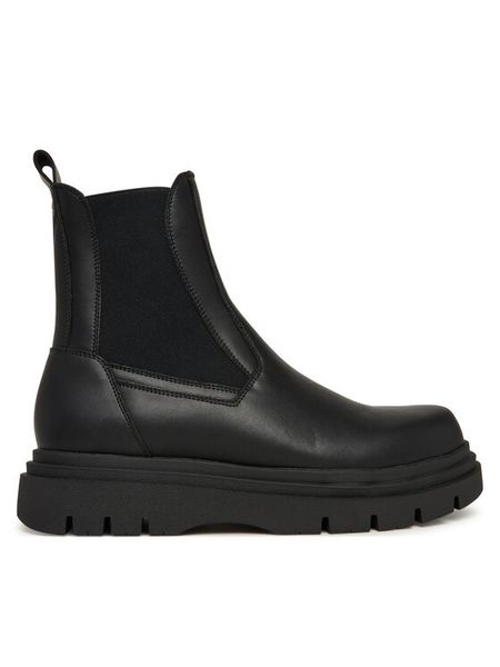 Guess Sztyblety FMFFER LEA10 Czarny. Czarne botki męskie Guess, z aplikacjami, ze skóry, bez obcasa, bez zapięcia. Za 429.99 zł.