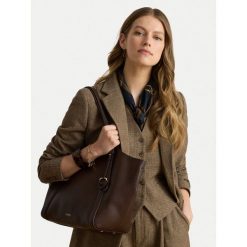 Torebka LAUREN RALPH LAUREN. Brązowe shopperki damskie Lauren Ralph Lauren, bez wzorów, bez dodatków. Za 2,199.00 zł.