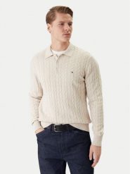 Tommy Hilfiger Sweter Classic MW0MW41955 Beżowy Regular Fit. Brązowe swetry męskie Tommy Hilfiger, m, bez wzorów, z bawełny, bez kołnierzyka, bez ramiączek. Za 649.99 zł.