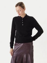 KAOS Sweter RI1KT019 Czarny Regular Fit. Czarne swetry nierozpinane damskie KAOS, m, bez wzorów, z wełny, bez kołnierzyka, bez ramiączek. Za 589.99 zł.
