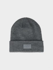 4F Czapka beanie uniseks - szara Uniwersalny. Szare czapki męskie 4F, na zimę, bez wzorów, z syntetyku. W wyprzedaży za 39.99 zł.