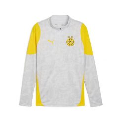 Męska bluza treningowa Borussia Dortmund z zamkiem 1/4 PUMA. Szare bluzy męskie Puma, l, bez wzorów, sportowe, bez ramiączek, bez kaptura. W wyprzedaży za 367.50 zł.