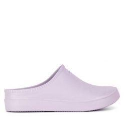 Klapki Hunter. Fioletowe klapki damskie Hunter, bez wzorów, bez obcasa, bez zapięcia. Za 249.99 zł.