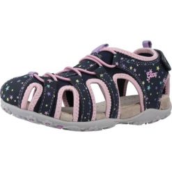 Sandały GEOX JR SANDAL ROXANNE A Niebieski. Niebieskie sandały damskie Geox, bez wzorów, ze skóry, bez obcasa, bez zapięcia. Za 141.99 zł.