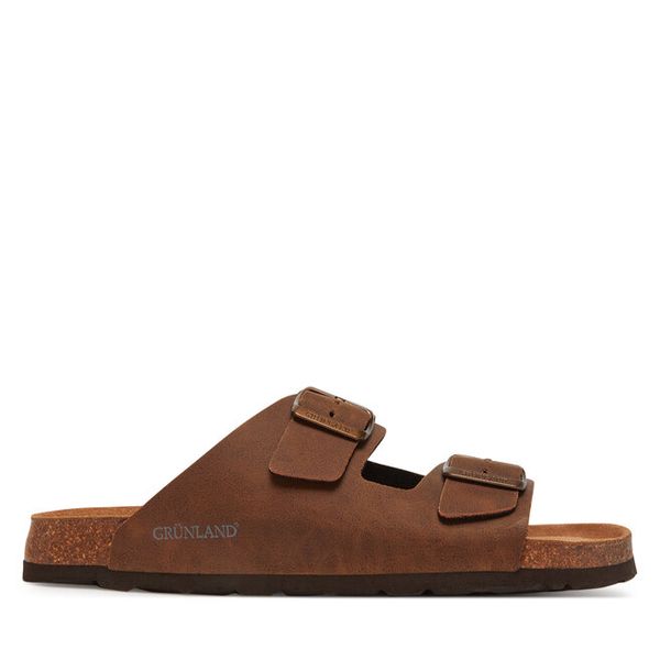 Klapki Grünland. Brązowe klapki męskie Grünland, bez wzorów, bez zapięcia. Za 179.99 zł.