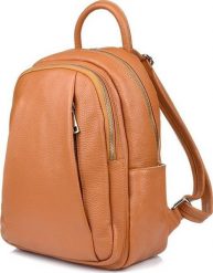 Vera Pelle Camel Włoski Plecak Skórzany A4 damski dużo kieszeni C79 NoSize. Brązowe plecaki damskie Vera Pelle, bez wzorów. Za 351.99 zł.