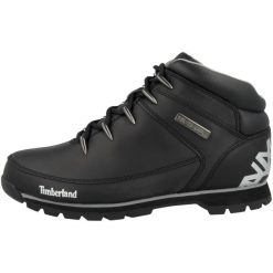 Buty trekkingowe męskie Timberland Euro Sprint. Czarne buty zimowe męskie Timberland, na zimę, bez wzorów, z materiału, za kostkę, bez obcasa, bez zapięcia. Za 699.99 zł.