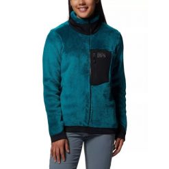 Damski sweter polarowy Mountain Hardwear Polartec High Loft. Zielone swetry nierozpinane damskie MOUNTAIN HARDWEAR, na zimę, m, bez wzorów, z polaru, sportowe, bez kołnierzyka, bez ramiączek. Za 649.00 zł.