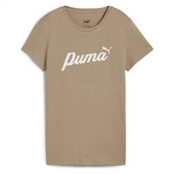 Koszulka sportowa damska Puma Script Tee. Brązowe koszulki sportowe damskie Puma, xs, bez wzorów, bez ramiączek. Za 168.00 zł.