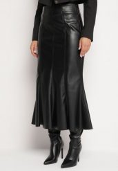 Czarna Spódnica z Ekoskóry z Rozszerzanym Dołem Avathrae. Czarne spódnice damskie Born2be, na co dzień, m, bez wzorów, eleganckie, midi, proste. Za 129.99 zł.