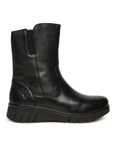 Caprice Botki 9-26458-45 Czarny. Czarne botki damskie Caprice, bez wzorów, ze skóry, bez obcasa, na płaskiej podeszwie, bez zapięcia. Za 589.99 zł.