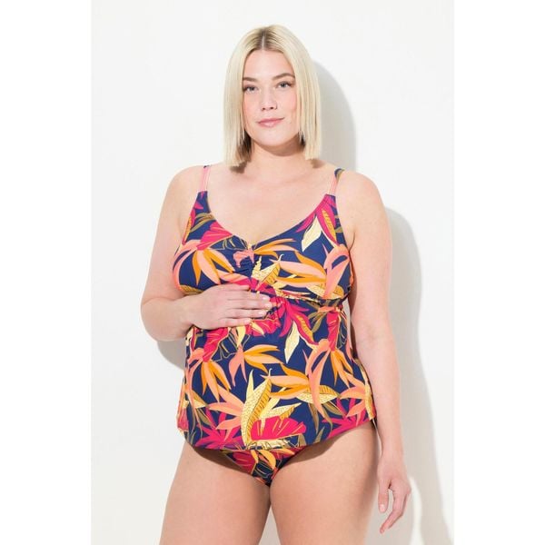 Damskie Tankini Bellieva leśny wzór bez miękkich miseczek z recyklingu. Niebieskie stroje kąpielowe damskie Ulla Popken, l, bez wzorów, z elastanu. Za 294.99 zł.